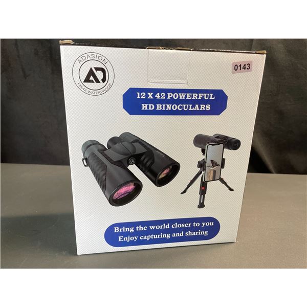 Lot of 1 Pair of Adasion 12x42 Powerful HD Binoculars - Brand New!