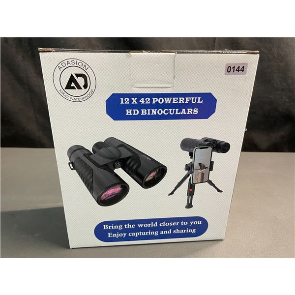 Lot of 1 Pair of Adasion 12x42 Powerful HD Binoculars - Brand New!