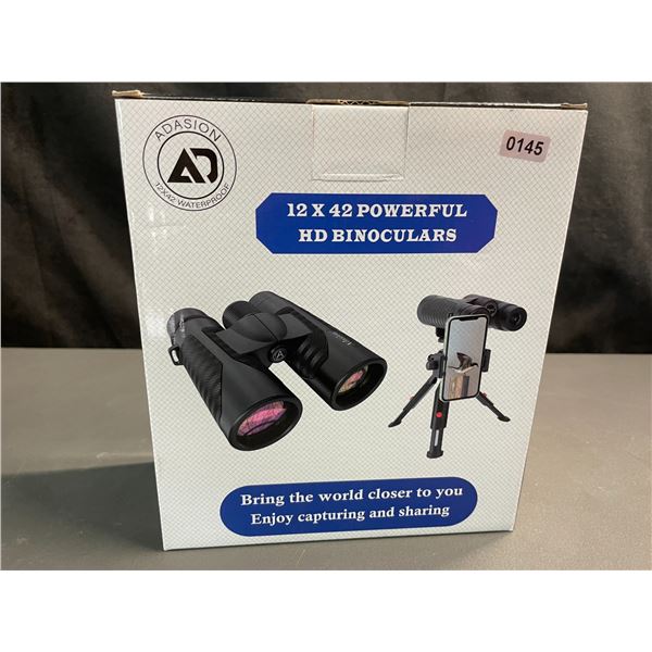 Lot of 1 Pair of Adasion 12x42 Powerful HD Binoculars - Brand New!