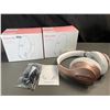 Image 2 : Lot of 2 Glynzak Wireless Over-Ear Headphones w/ 65hr Music/Talk Time! Rose Gold - Brand New!