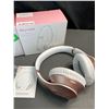Image 3 : Lot of 2 Glynzak Wireless Over-Ear Headphones w/ 65hr Music/Talk Time! Rose Gold - Brand New!