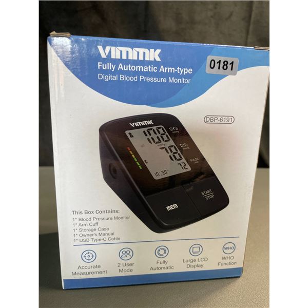 Lot of 1 Vimmk Fully Automatic Arm-Type Digital Blood Pressure Monitor - Brand New!