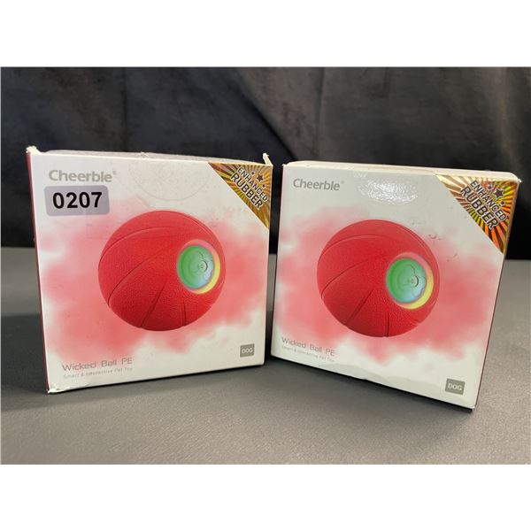 Lot of 2 Cheerble Wicked Ball Smart & Interactive Pet Toys - New