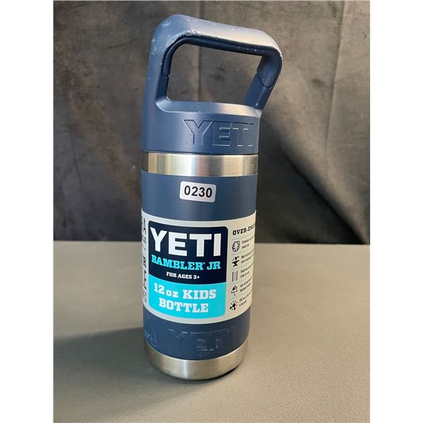 Lot of 1 YETI Rambler Jr. 12oz Kids Bottle - Blue - (Lid is Cosmetically Damaged - See Photos)