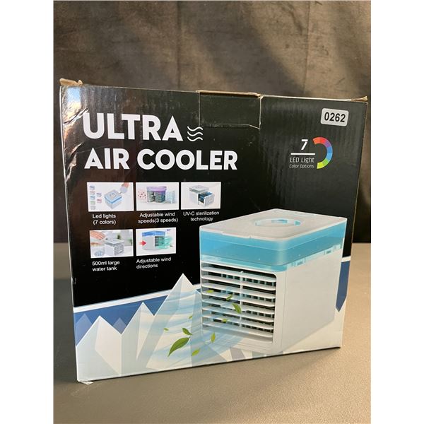 Lot of 1 Ultra Air Cooler w/ 7 Colour LED Lights & 500ml Water Tank for Misting - Brand New