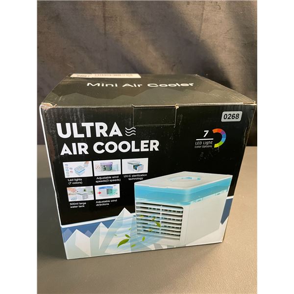 Lot of 1 Ultra Air Cooler w/ 7 Colour LED Lights & 500ml Water Tank for Misting - Brand New