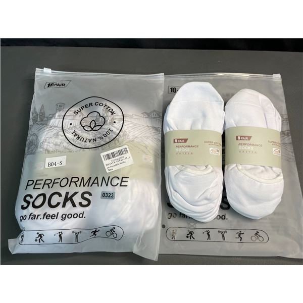 Lot of 2 Packs of Ruixue Mens Performance Invisible/No-Show Socks - 10 Pairs Per Pack/20 Total! NEW