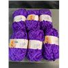 Image 1 : Lot of 6 Rolls of 100% Polyester Purple Velvet Craft Yarn - New