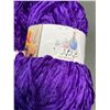 Image 2 : Lot of 6 Rolls of 100% Polyester Purple Velvet Craft Yarn - New