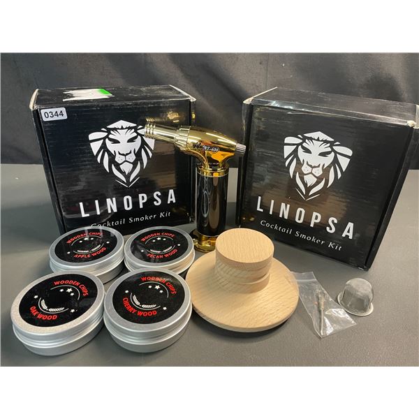 Lot of 2 Linospa Cocktail Smoker Kits w/ Butane Torches - New