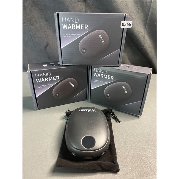Lot of 3 Wulcea Portable Rechargeable Portable Power Banks/Hand Warmers - Brand New!