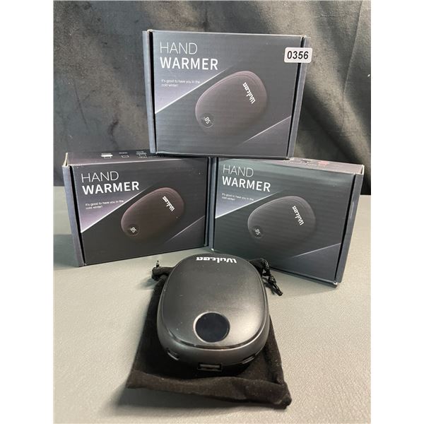 Lot of 3 Wulcea Portable Rechargeable Portable Power Banks/Hand Warmers - Brand New!