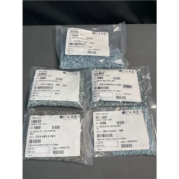 Lot of 5 Packs of Miscellaneous Hardware - New