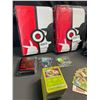 Image 2 : Lot of 2 Leather Pokemon Premium Card Binders w/ Holos + Cards, Sleeves, Dice, & Storage Tin - NEW