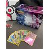 Image 3 : Lot of 2 Leather Pokemon Premium Card Binders w/ Holos + Cards, Sleeves, Dice, & Storage Tin - NEW