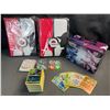 Image 1 : Lot of 2 Leather Pokemon Premium Card Binders w/ Holos + Cards, Sleeves, Dice, & Storage Tin - NEW