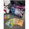 Image 3 : Lot of 2 Leather Pokemon Premium Card Binders w/ Holos + Cards, Sleeves, Dice, & Storage Tin - NEW