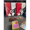 Image 2 : Lot of 2 Leather Pokemon Premium Card Binders w/ Holos + Cards, Sleeves, Dice, & Storage Tin - NEW