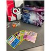 Image 3 : Lot of 2 Leather Pokemon Premium Card Binders w/ Holos + Cards, Sleeves, Dice, & Storage Tin - NEW