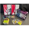 Image 1 : Lot of 2 Leather Pokemon Premium Card Binders w/ Holos + Cards, Sleeves, Dice, & Storage Tin - NEW