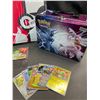 Image 3 : Lot of 2 Leather Pokemon Premium Card Binders w/ Holos + Cards, Sleeves, Dice, & Storage Tin - NEW