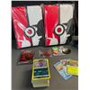 Image 2 : Lot of 2 Leather Pokemon Premium Card Binders w/ Holos + Cards, Sleeves, Dice, & Storage Tin - NEW