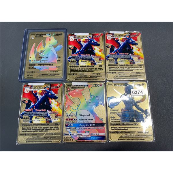 Lot of 6 Metal Pokemon Art Cards - Heavy Metal/Thick Display Cards/Art Cards Only - New