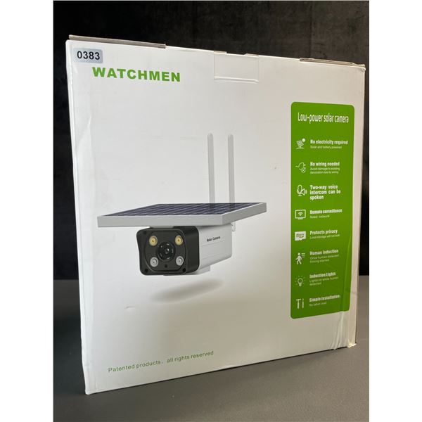 Lot of 1 Watchmen Low Power Outdoor Solar Powered Smart Security Camera - BRAND NEW!