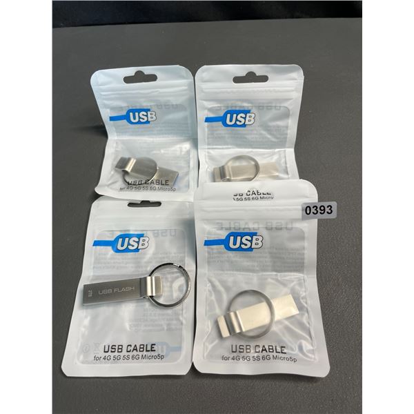 Lot of 4 USB Flash Drives/Memory Sticks - 2TB Each - Brand New!