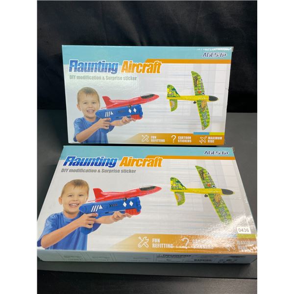 Lot of 2 Flaunting Aircraft Projectile Airplane Toy Sets - Brand New
