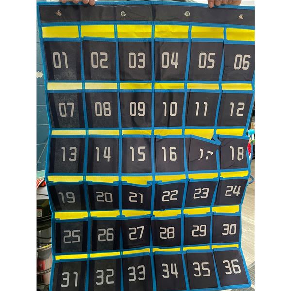 Lot of 4 Over-The-Door Hanging Numbered Organizers for Classrooms/Teachers - New