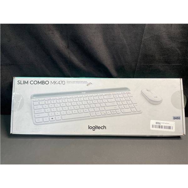 Lot of 1 Logitech Slim Combo MK470 Compact/Quiet Keyboard & Mouse Set - NEW