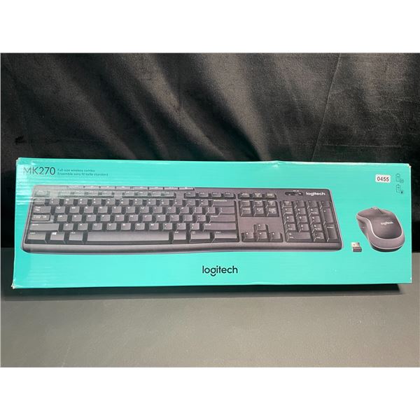 Lot of 1 Logitech MK270 Full-Size Wireless Combo Set - New