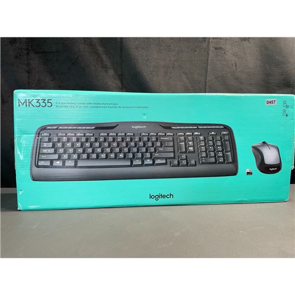 Lot of 1 Logitech MK335 Full Size Wireless Combo with Media Shortcut Keys Keyboard - New