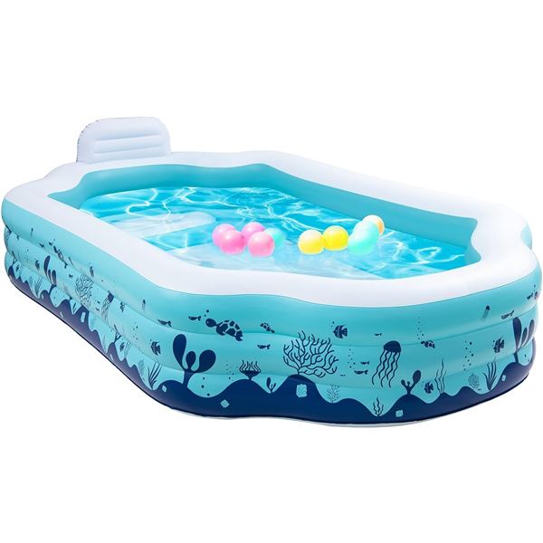 Lot of 1 Valwix Inflatable Swimming Pool - LARGE 10FT! (122inch x 71in x 30in) - BRAND NEW!