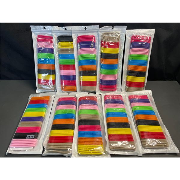 Lot of 10 Packs of Colorful Strong Hair Ties for Thick Hair - New