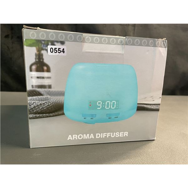 Lot of 1 Aroma Diffuser/Humidifier with Digital Alarm Clock & 7-Colour Night Light - Brand New!