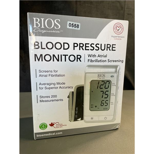 Lot of 1 BIOS Diagnostics Blood Pressure Monitor with Atrial Fibrillation Screening - Brand New!