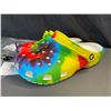 Image 2 : Lot of 1 Pair of Authentic Crocs Shoes - Rainbow/Tie Dye - Unisex Size 9 Womens/Mens 7 - NEW