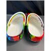 Image 4 : Lot of 1 Pair of Authentic Crocs Shoes - Rainbow/Tie Dye - Unisex Size 9 Womens/Mens 7 - NEW