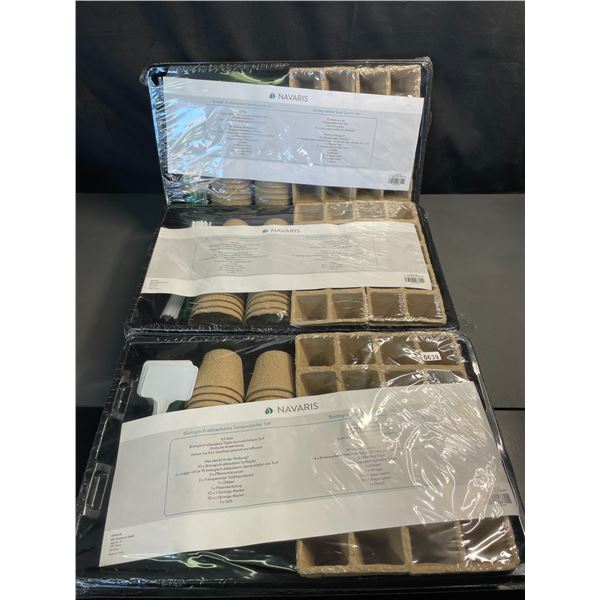 Lot of 3 Navaris Biodegradable Seed Starter Sets - New