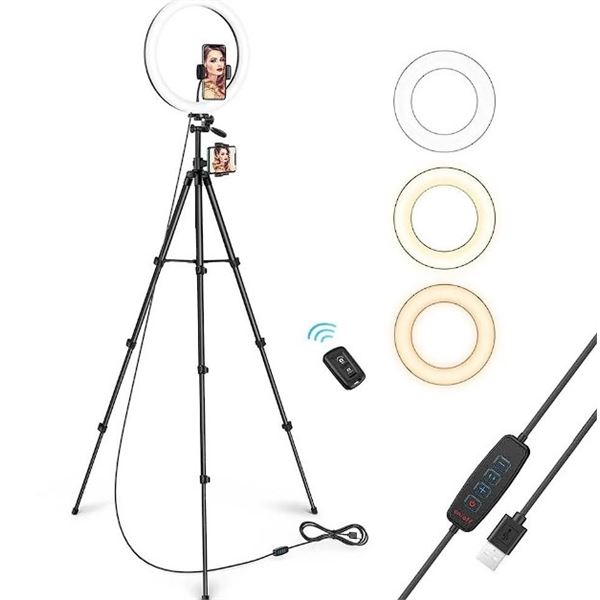 Lot of 1 Taotronics LED Selfie Video Ring Light (12in) w/ Adustable Tripod Stand - Brand New!