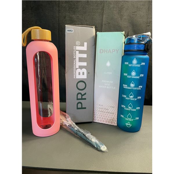 Lot of 2 Sports Water Bottles - Pink + Blue - Brand New