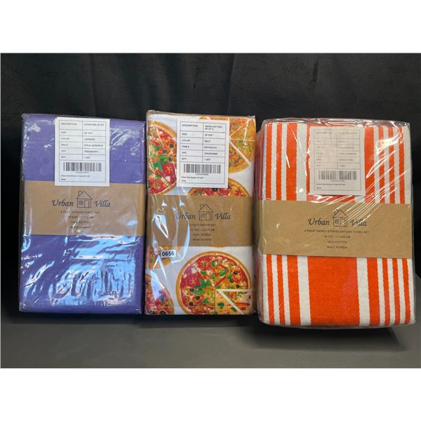 Lot of 3 Multi-Packs of Urban Villa Premium Oversized Napkins/Cloths - 24 Total! Brand New