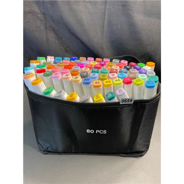 Lot of 1 Multi-Pack of Alcohol Dual-Tip Aritst/Sketch Markers - 80 PCS/Colours - Brand New!