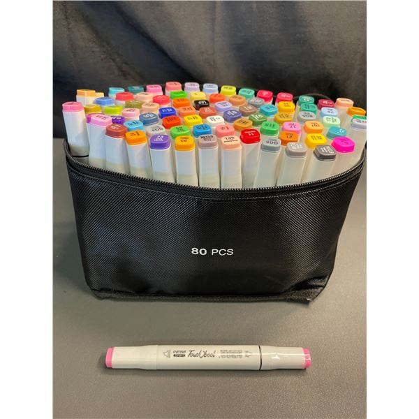 Lot of 1 Multi-Pack of Alcohol Dual-Tip Aritst/Sketch Markers - 80 PCS/Colours - Brand New!