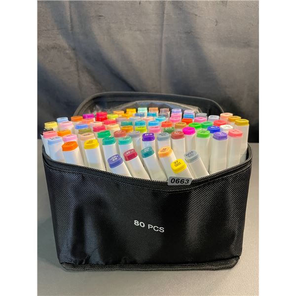 Lot of 1 Multi-Pack of Alcohol Dual-Tip Aritst/Sketch Markers - 80 PCS/Colours - Brand New!