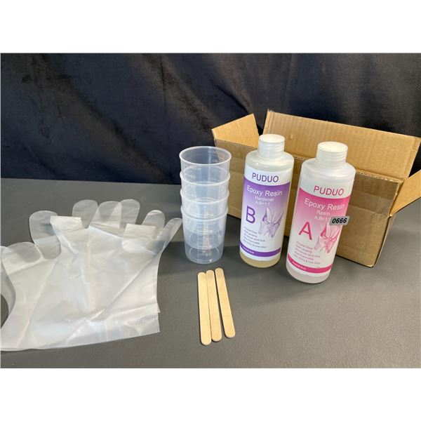Lot of 1 Crystal Clear Epoxy Resin Kit - 16oz - Self-Leveling & Low Odor - Brand New!