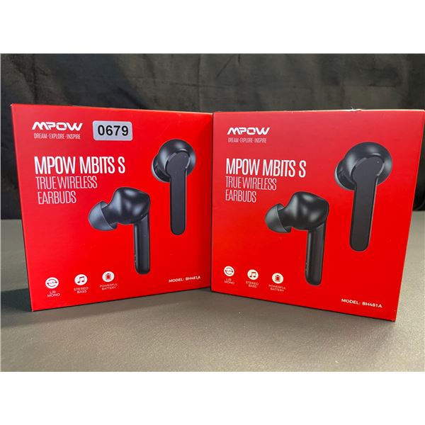 Lot of 2 Pairs of MPOW MBITS S True Wireless Earbuds - 35 hr Long Playtime - Brand New