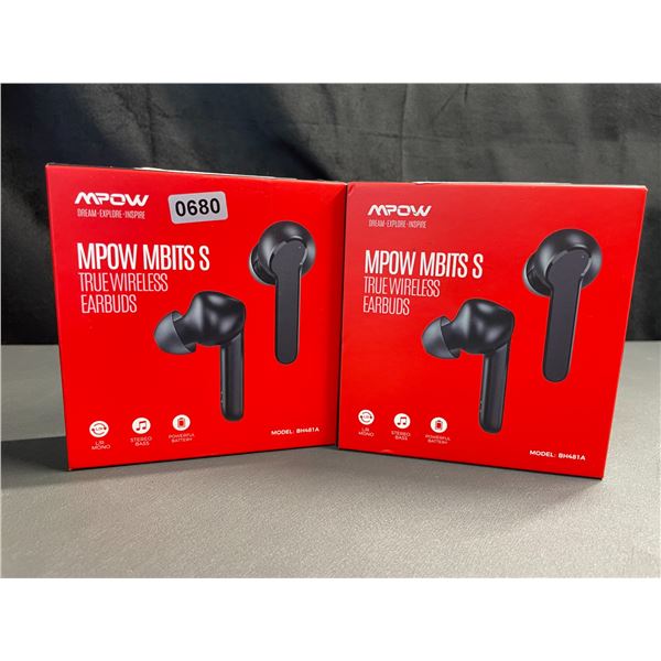 Lot of 2 Pairs of MPOW MBITS S True Wireless Earbuds - 35 hr Long Playtime - Brand New